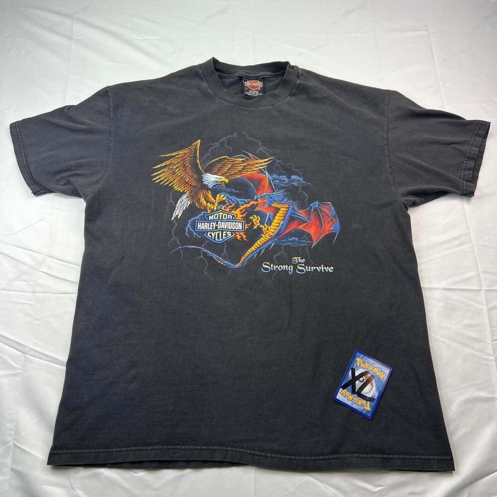 Vintage 1990s Harley Davidson The Strong Survive Joliet Illinois T-Shirt